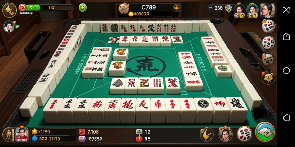 Tangkapan layar utama C789 menampilkan gameplay Mahjong yang menarik.