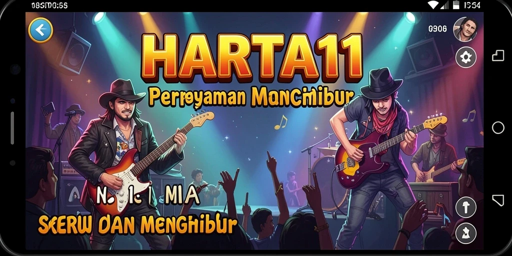 Tampilan gameplay HARTA11 yang penuh warna dan dinamis.