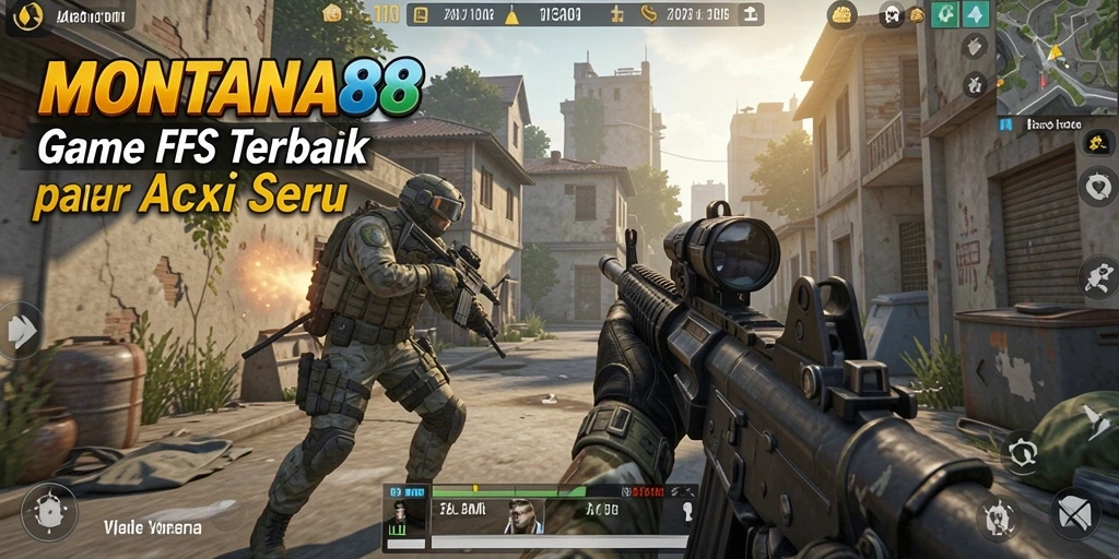 Screenshot gameplay MONTANA88 yang menegangkan dengan aksi tembak-menembak.