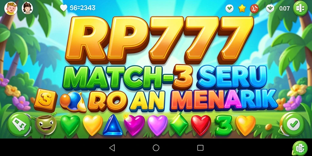 Gameplay seru RP777 yang penuh warna dan tantangan Match-3.