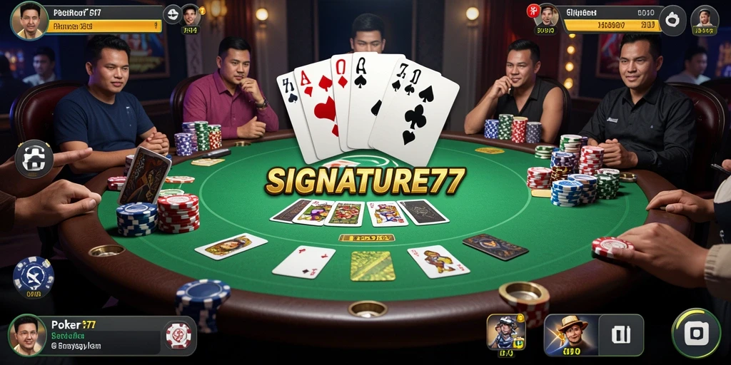 Tampilan permainan poker yang seru dan menantang di SIGNATURE77.