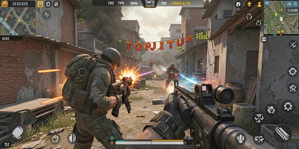 Gameplay menegangkan dalam pertempuran TPS yang intens.