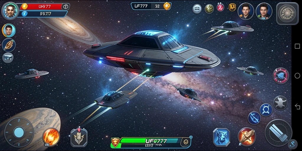 Tampilan gameplay UFO777 yang menakjubkan saat menjelajahi planet baru.